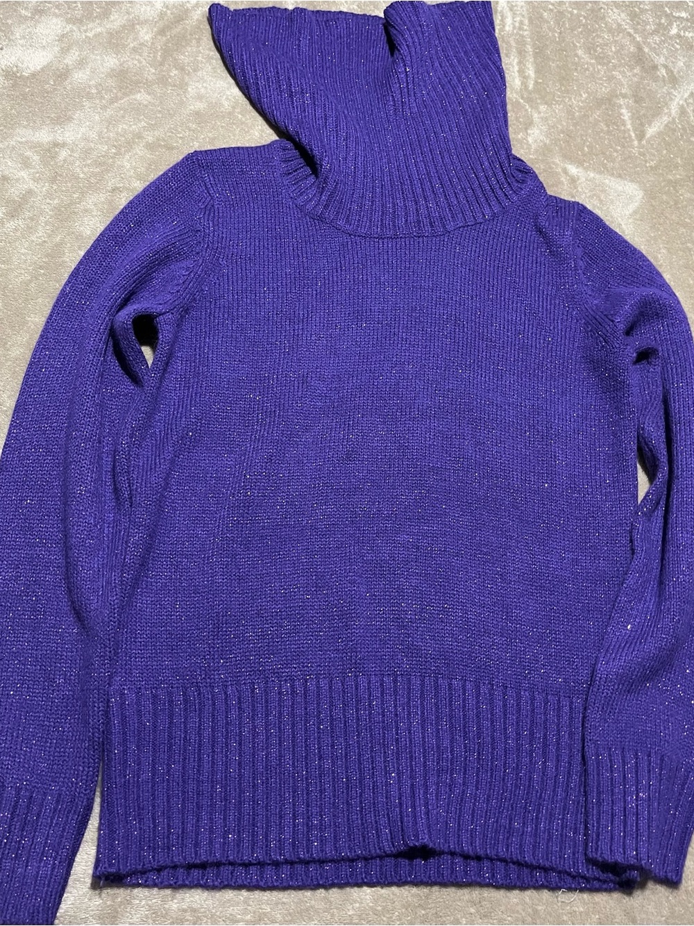 Faded Glory Purple Sparkle Turtleneck Sweater